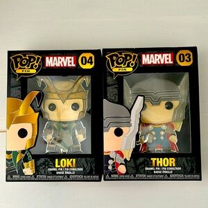 Funko Marvel Pop Pins Thor and Loki